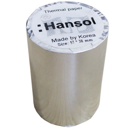 Giấy in nhiệt Hansol K57 Ø38 bọc bạc